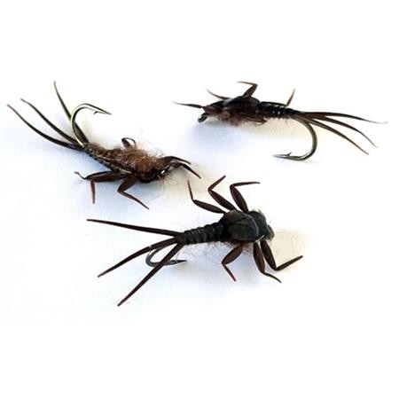 Mosca Sempe Ninfa Mayfly Chocolat - Pacchetto Di 3