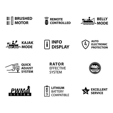 MOTOR VOOR FLOAT TUBE RHINO CR30VF ELECTRIC OUTBOARD MOTOR