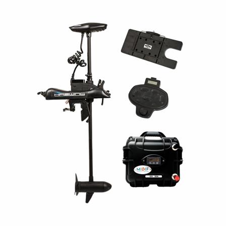 Motorpaket Haswing Cayman B55lbs 12V Avec Pédale Sans Fil, Télécommande, Plaque Quick Release Et Batterie Lithium 12V50amp + Chargeur