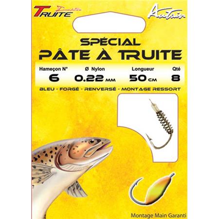 Mounted Hook Autain Ressort Pate À Truite - 377 - Pack Of 8