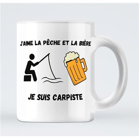 Mug J’Aime La Pêche Et La Bière, Je Suis Carpiste