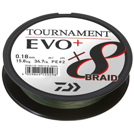Multifilar Daiwa Tournament 8 Braid Evo+ Verde 135M