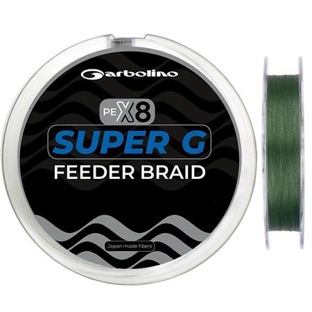 Multifilar Garbolino Super G Feeder Braid Green/Silver