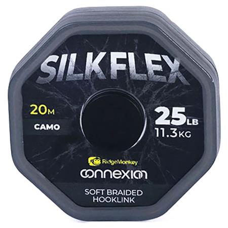Multifilar Para Parte Final Da Linha - 20M Ridge Monkey Connexion Silkflex Soft Braided Hooklink - 20M