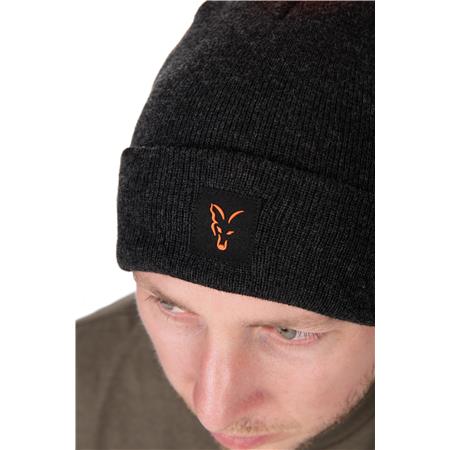MUTS FOX COLLECTION BOBBLE HAT - ZWART