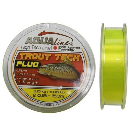 Νάιλον Aqualine Trout Tech Φθορίζον Κίτρινο