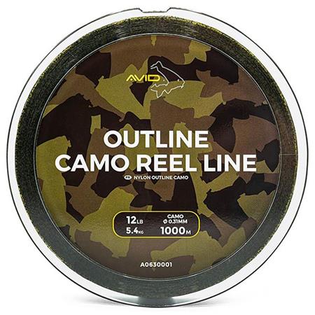 Nylon Carpe Avid Carp Outline Camo Reel Line - 1000M