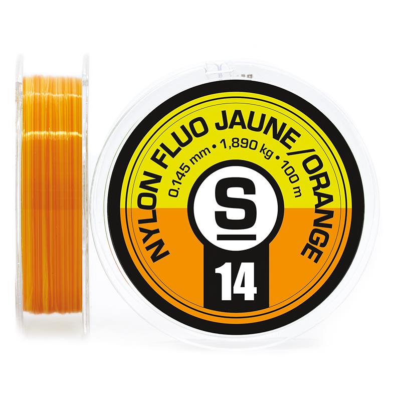 verlegen component Buigen Nylon forel lijn sempe fluo orange/jaune - 100m