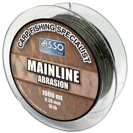 Nylon Karper Lijn Asso Mainline Abrasion 1000M - Zwart/Groen
