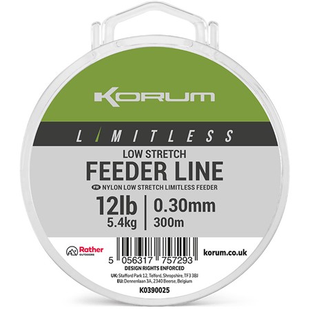 Nylon Korum Limitless Low Stretch Feeder Line - 300M