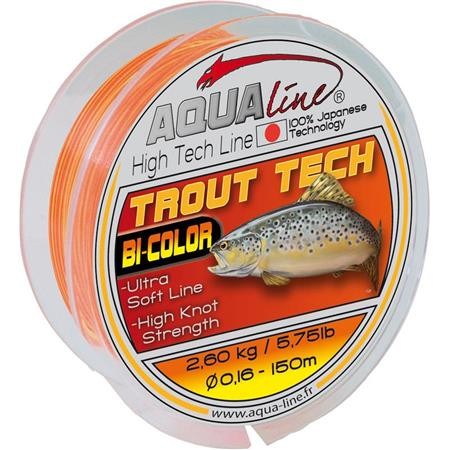Nylon Lijn Aqualine Trout Tech Geel Oranje