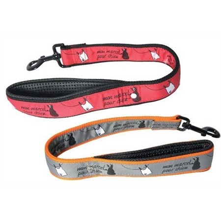 Nylon With Mon Marcel Pour Chien Patterned Ribbon Double Short Dog Leash Martin Sellier
