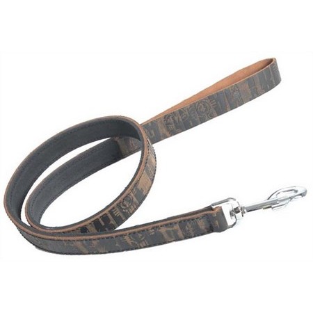 Oiled And Vintage-Style Flesh Split Leather Urban Tribe Collection Dog Leash Martin Sellier Urban Tribe