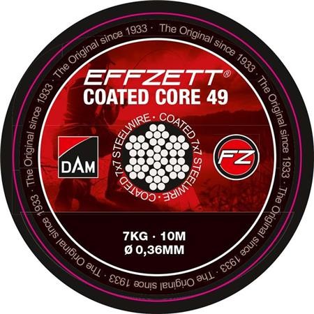 Onderlijn Effzett Coated Core 49 Steeltrace Brown - 10M