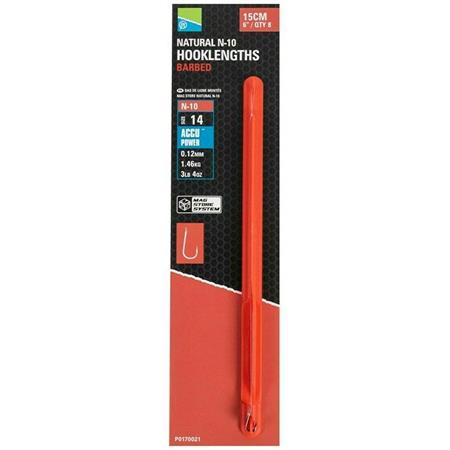 ONDERLIJN PRESTON INNOVATIONS NATURAL N-10 HOOKLENGTHS BARBED