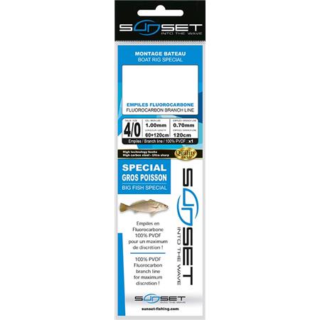 Onderlijn Trekker Speciaal Rog / Fluoro Sunset Bateau Rs Competition Bateau Rs Competition Special Gros Poisson - Fluoro + Octopus