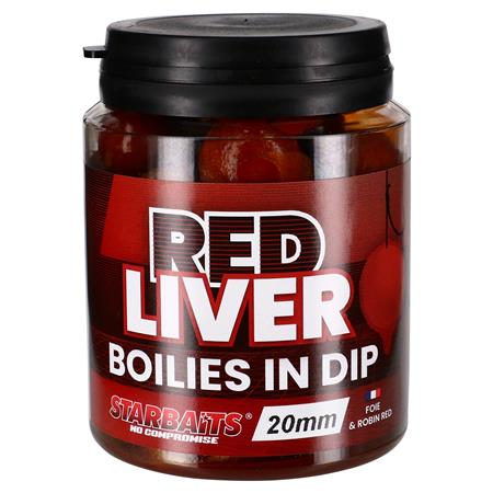 Opblødt Boilie Starbaits Performance Concept Red Liver Boilies In Dip