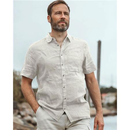 OVERHEMD KORTE MOUWEN MAN PINEWOOD VÄRNAMO INSECTSAFE LINEN S/S - BEIGE