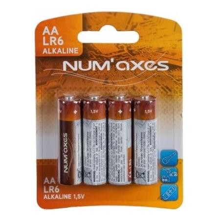Pack 4 Piles Alkaline Numaxes Lr6 Aa Sans Connectique