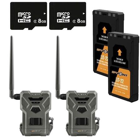 PACK CAMÉRA DE CHASSE SPYPOINT FLEX-M TWIN + BATTERIE LIT-22 + MICRO SD