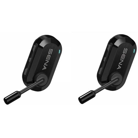 PACK DE 2 CASQUES BIKOM 20 SENA DUO NOIR : INTERCOM AVEC MICROPHONE MESH FULL DUPLEX BLUETOOTH