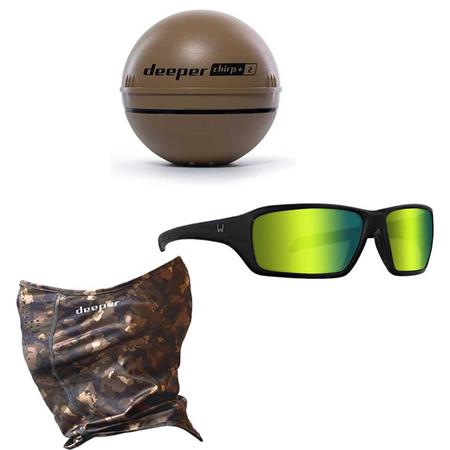 PACK SONDEUR COULEUR DEEPER CHIRP+ V2 GPS + UNE PAIRE DE LUNETTE WESTIN W6 SPORT 15 ET TOUR DE COU DEEPER