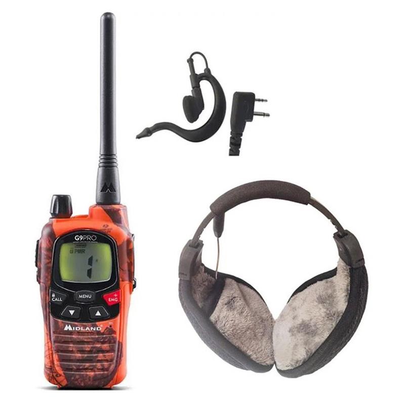 Pack talkie-walkie midland g9 pro export boosté + oreillette + casque hi-fi  offert
