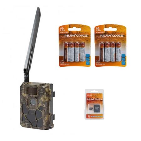 Pack Trail Hunting Camera Pie1051 + Card Sd 32 Go + 2 Blister Packs Of 4 Batteries Lr06 Numaxes