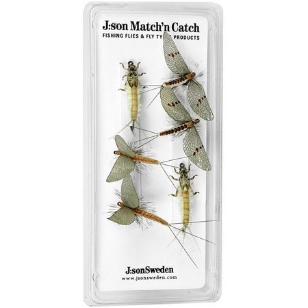Pakke Med 6 Fluer J:Son Match’N Catch Green Drake