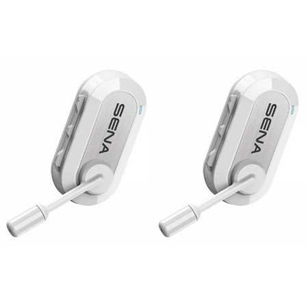 Pakket Van 2 Bikom 20 Duo Witte Helmen: Intercom Met Mesh Full Duplex Microfoon Bluetooth Sena Duo Blanc : Intercom Avec Microphone Mesh Full Duplex Bluetooth