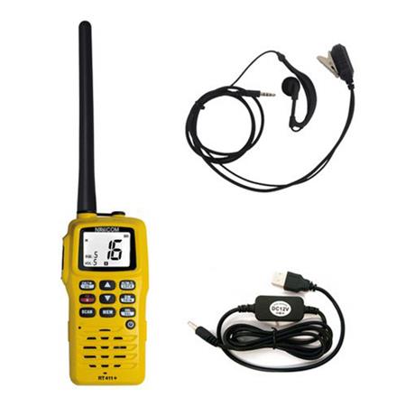 Pakket Vhf Navicom Rt411+ + Pack Oplader 220V + Usb-Kabel + Micro-Oortje