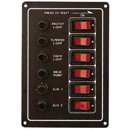 Panel Elektryczny Plastimo Aluminium - 6 Przełączników