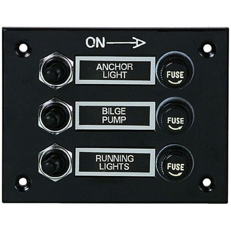 Panel Euromarine Bakelit Czarny - 3 Wyłączniki