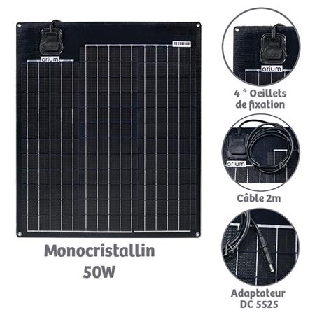 PANNELLO SOLARE SEMI-RIGIDO ORIUM MONOCRISTALLIN 50W