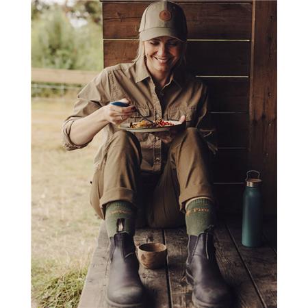 PANTALON FEMME PINEWOOD VÄRNAMO VINTAGE CANVAS - OLIVE MARRON
