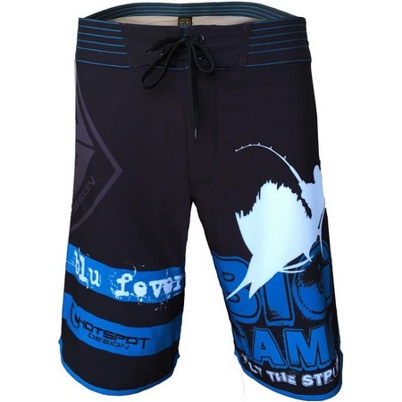 Pantaloncino Da Bagno Uomo Hot Spot Design Boardshort Big Game - Nero/Bleu