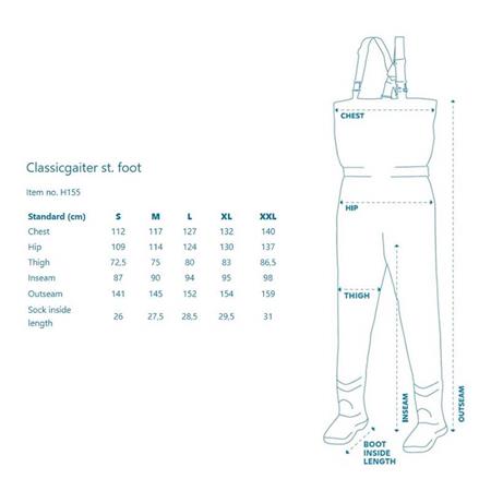 PANTAPPO DI FONDO DE WADING STOKING - OLIVA KINETIC CLASSIC GAITER WAIST ST FOOT - OLIVE