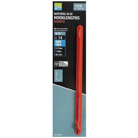 Παράμαλλο Preston Innovations Natural N-20 Hooklengths Barbed