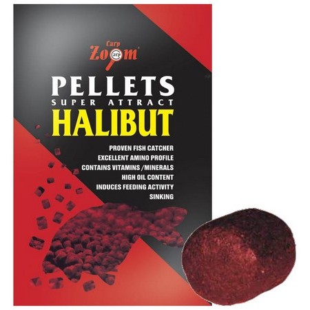 PELLETS CARP ZOOM SUPER ATTRACT HALIBUT ROJO