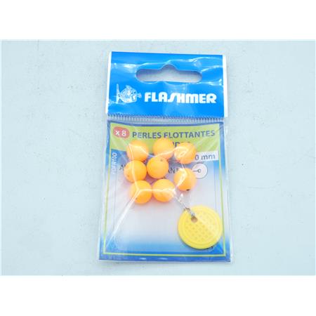 Perle Flashmer Flottante Ronde - Fluo Orange - 10Mm