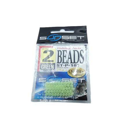 Perle Phospho Ovales Green Sunset - Taille 2 Par 50