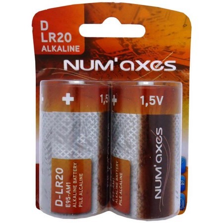 Pilhas Alcalinas Numaxes 1,5V D Lr20 - Embalagem Com 2