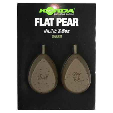 Piombo Korda Flat Pear Inline - Pacchetto Di 2