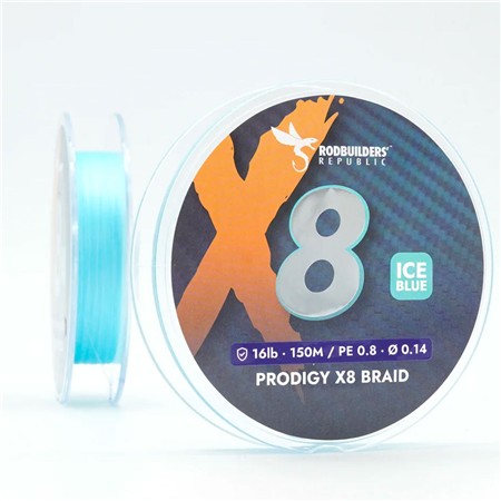 ΠΛΕΓΜΈΝΗ ΠΕΤΟΝΙΆ RODBUILDERS REPUBLIC PRODIGY X8 BRAID - ICE BLUE - 150M