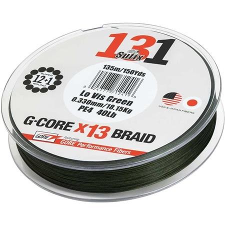 Πλεγμένη Πετονιά Sufix 131 G-Core Πράσινο