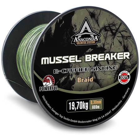 Πλεκτή Πετονιά Anaconda Anac X-8 Carrier Mussel Breaker Sink - 600M