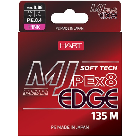 Πλεκτή Πετονιά Hart Mj Edge Pe X8 - Ροζ - 135M