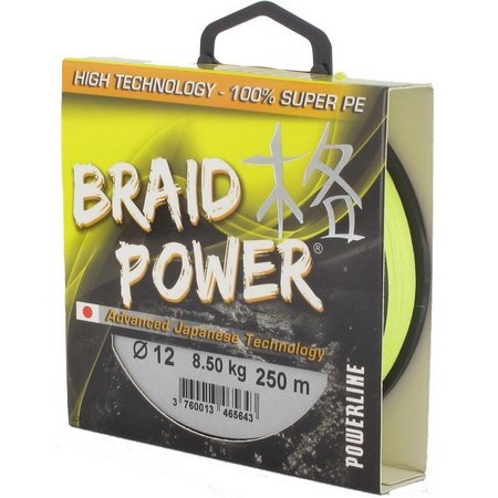 Πλεκτή Πετονιά Powerline Braid Power - Κίτρινο - 250M