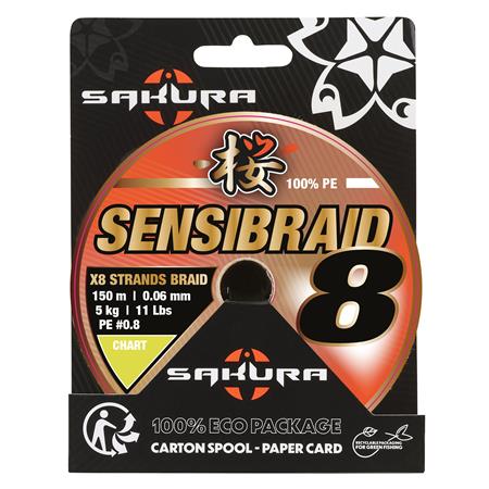 Πλεκτή Πετονιά Sakura Sensibraid 8X Chartreuse - 150M