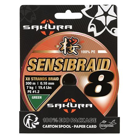 Πλεκτή Πετονιά Sakura Sensibraid 8X Πράσινο - 300 M